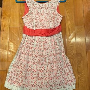 Forever 21 coral and white lace dress